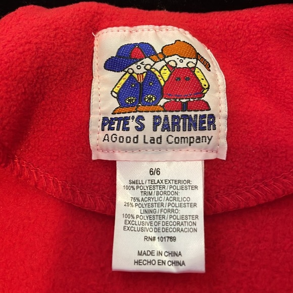 PETE’S PARTNER  red color w Black faux fur collar & sleeves size 6” Girls  Coat - Picture 11 of 16